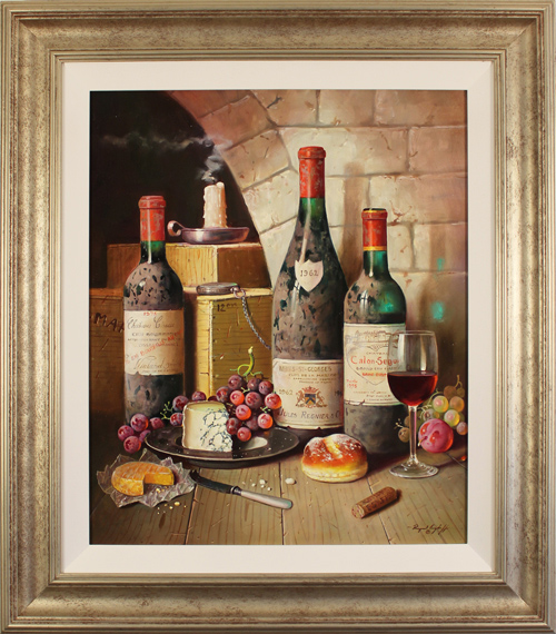 Raymond Campbell, Original oil painting on panel, Cellar Favourites, click to enlarge