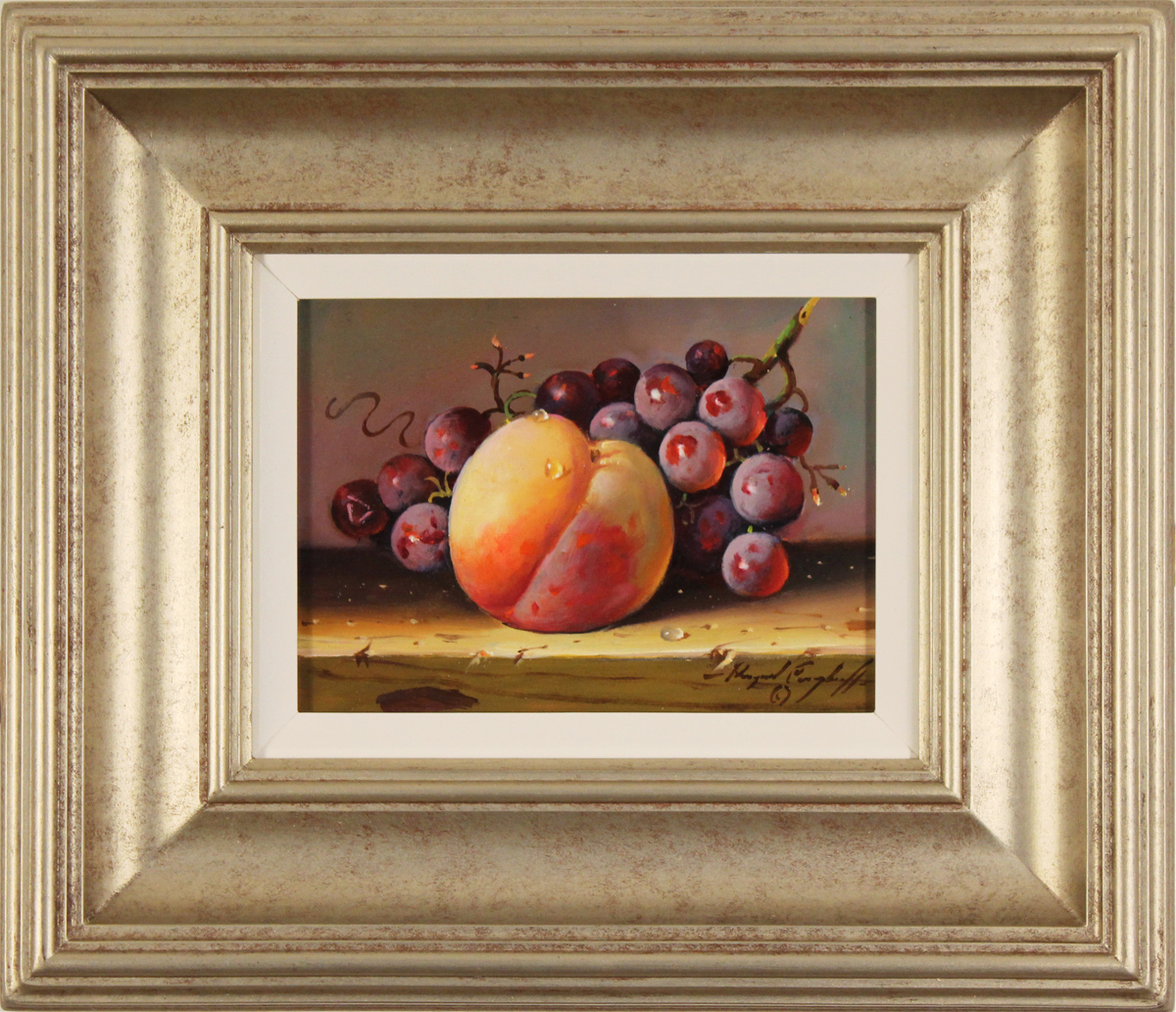 Raymond Campbell, Original oil painting on panel, Single Peach and ...