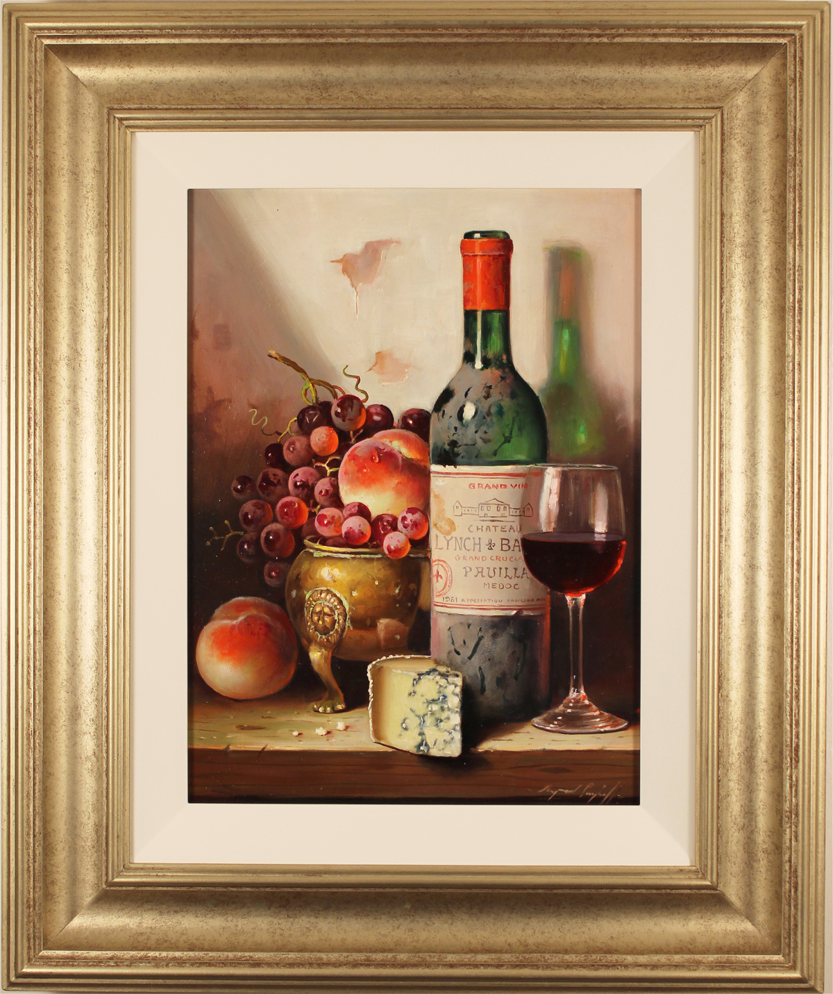 Raymond Campbell, Original oil painting on panel, Grand Vin Chateau ...