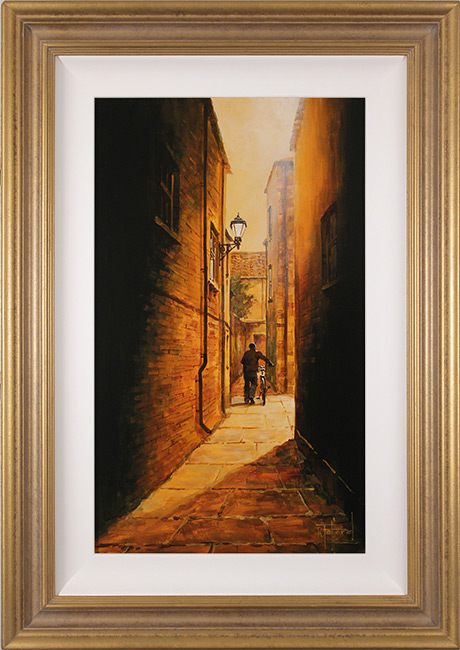 Richard Telford, Original oil painting on panel, Mad Alice Lane, York, click to enlarge