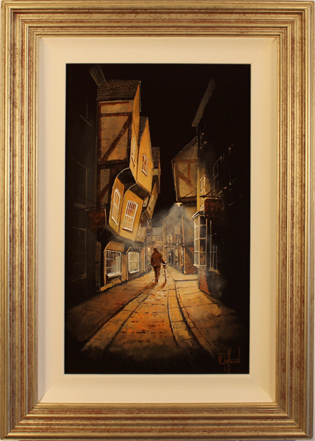 Richard Telford, Original oil painting on panel, The Shambles, York, click to enlarge