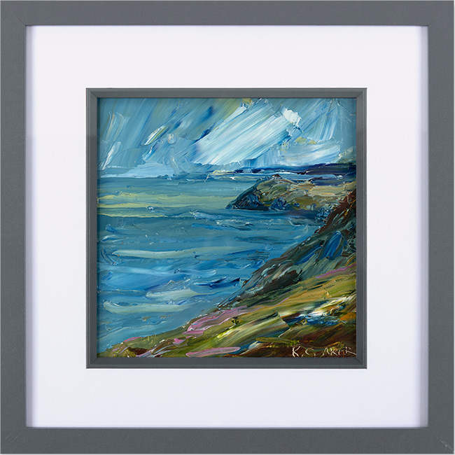 Rupert Aker, Original oil painting on paper, Lundy Bay, click to enlarge