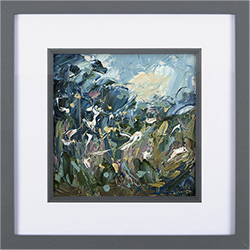 Rupert Aker, Original oil painting on paper, Evening Garden