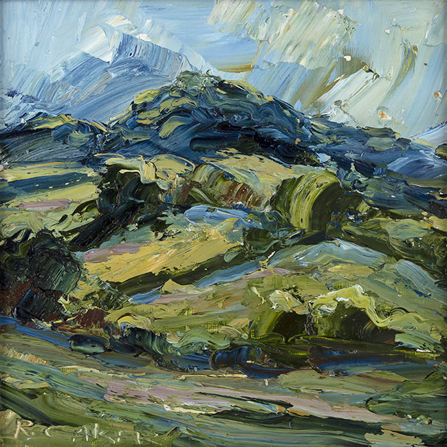 Rupert Aker, Original oil painting on paper, Dixton Hill