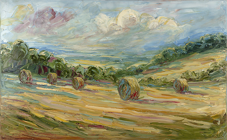 Rupert Aker, Original oil painting on canvas, Harvest Fields