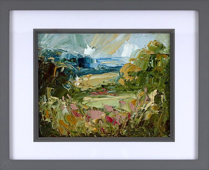 Rupert Aker, Original oil painting on paper, Late Summer, Evening