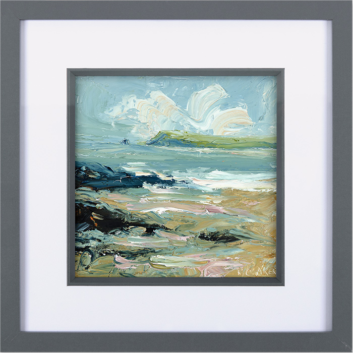 Rupert Aker, Original oil painting on paper, Polzeath Beach