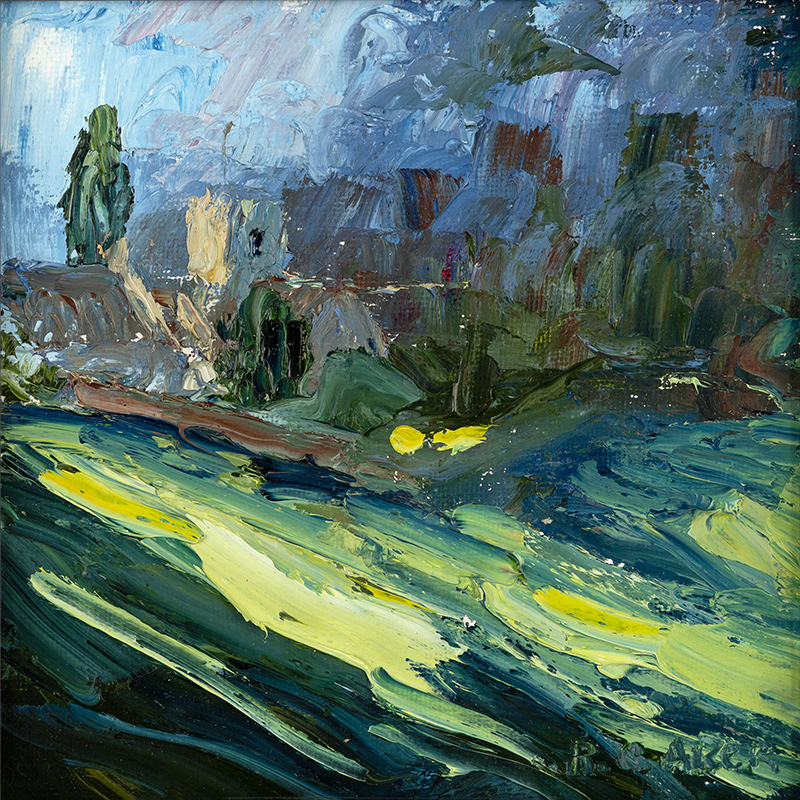 Rupert Aker, Original oil painting on paper, Daffodils, Miserden