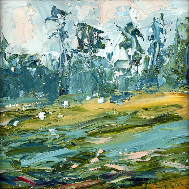 Rupert Aker, Original oil painting on paper, North Hills, Summer