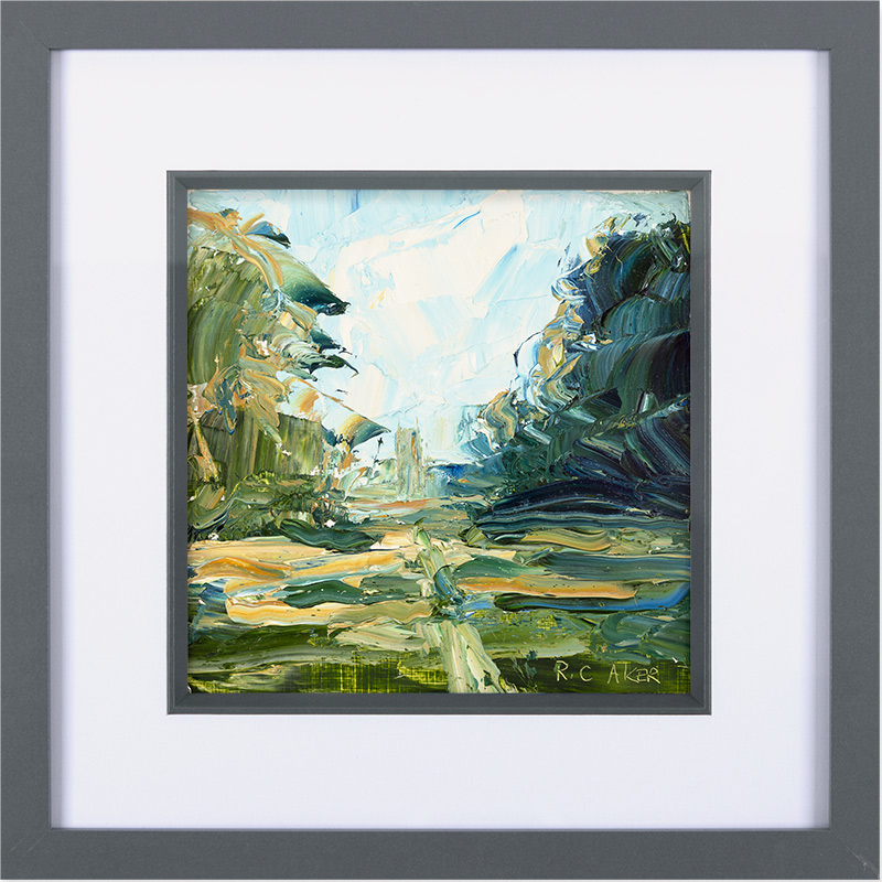 Rupert Aker, Original oil painting on paper, Glimpse of the Church