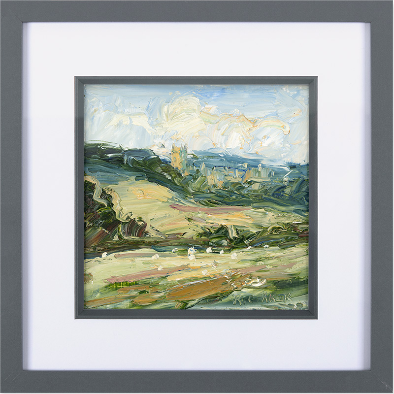 Rupert Aker, Original oil painting on paper, Sheep Near Stow