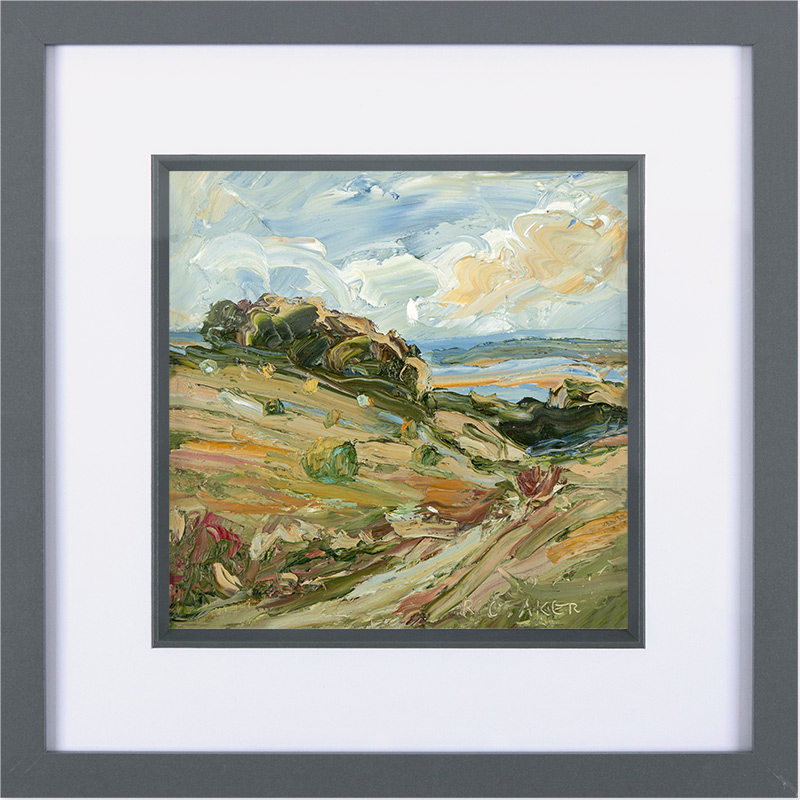 Rupert Aker, Original oil painting on paper, Harvest, Aylworth