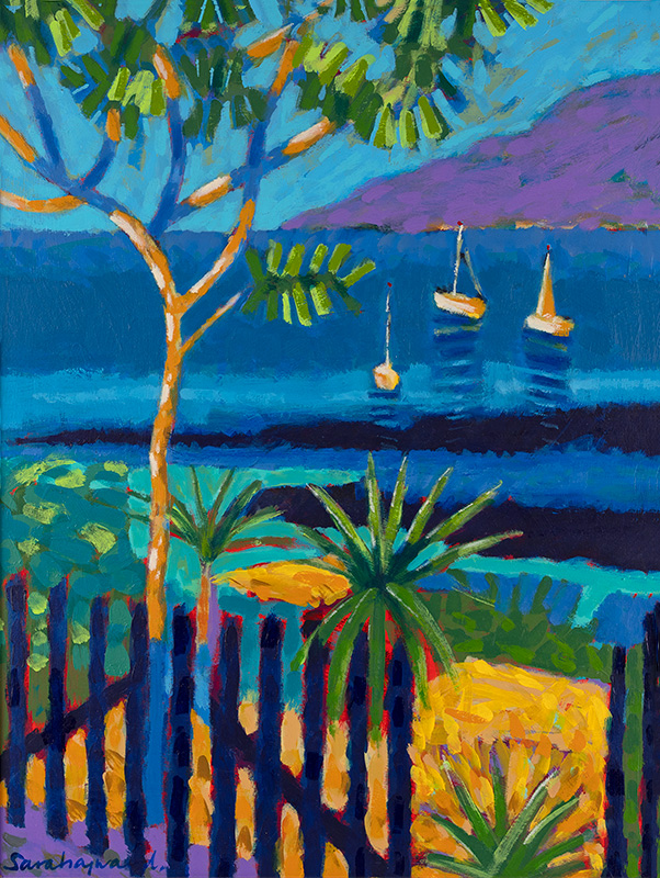 Sara Hayward, Original acrylic painting on board, Gate to the Sea