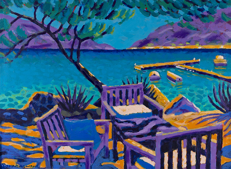 Sara Hayward, Original acrylic painting on board, Shade