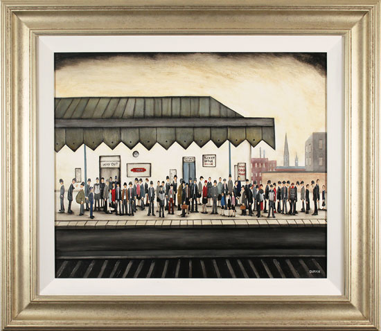 Sean Durkin, Original oil painting on panel, On the Platform