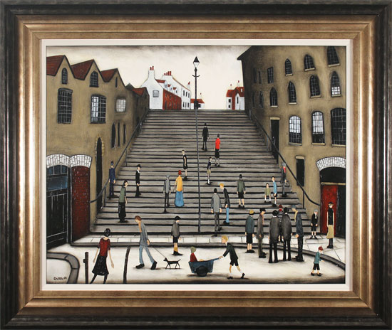 Sean Durkin, Original oil painting on panel, Streets Above