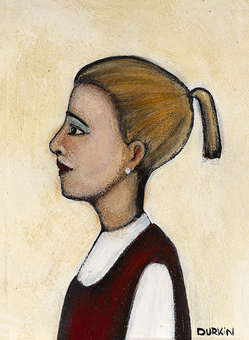 Sean Durkin, Original oil painting on panel, Caroline