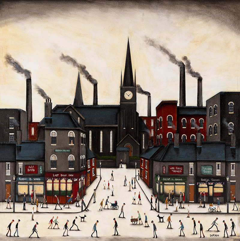 Sean Durkin, Original oil painting on panel, That Friday Feeling