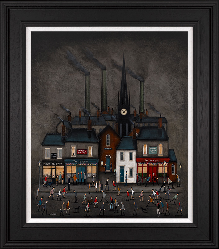 Sean Durkin, Original oil painting on panel, Below Smokestack Skies