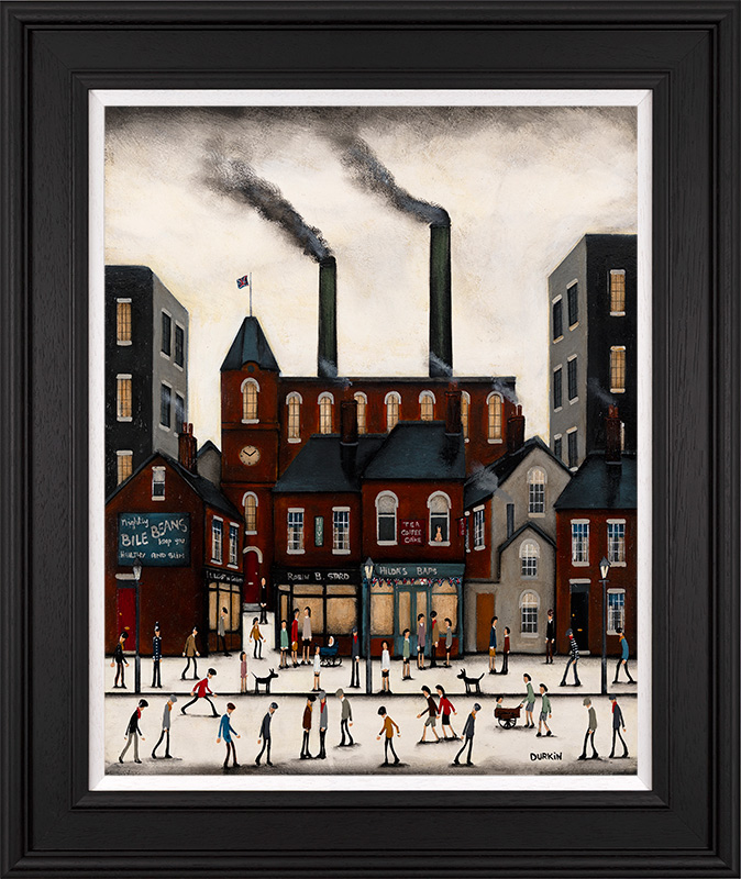 Sean Durkin, Original oil painting on panel, Red Brick, Black Smoke