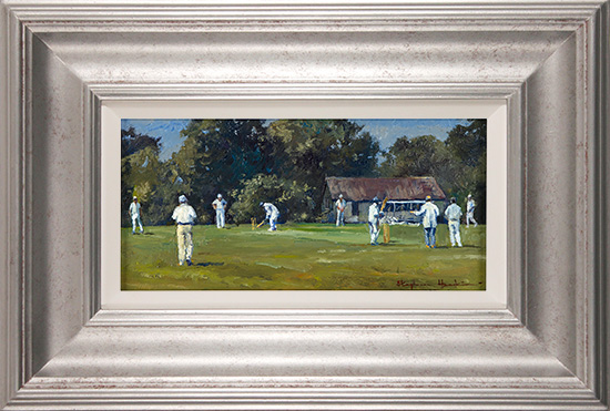 Stephen Hawkins, Original oil painting on panel, The First Innings