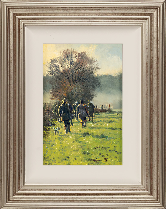 Stephen Hawkins, Original oil painting on panel, The Shooting Party