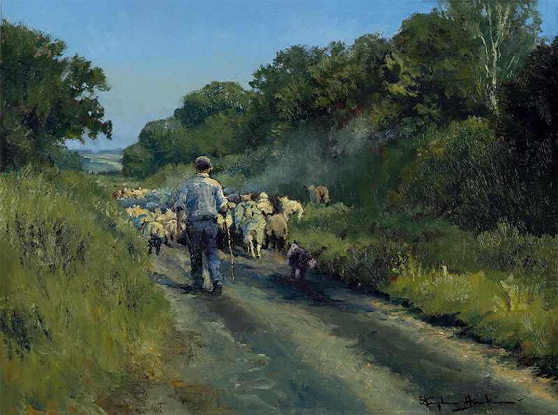 Stephen Hawkins, Original oil painting on panel, The Drover