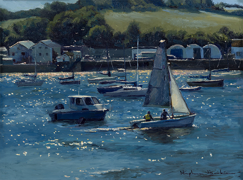 Stephen Hawkins, Original oil painting on panel, Afternoon on the Water