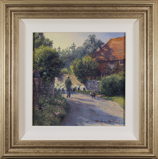 Stephen Hawkins, Original oil painting on panel, Through the Village, North Yorkshire, click to enlarge