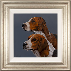 Stephen Park, Original oil painting on panel, Hounds
