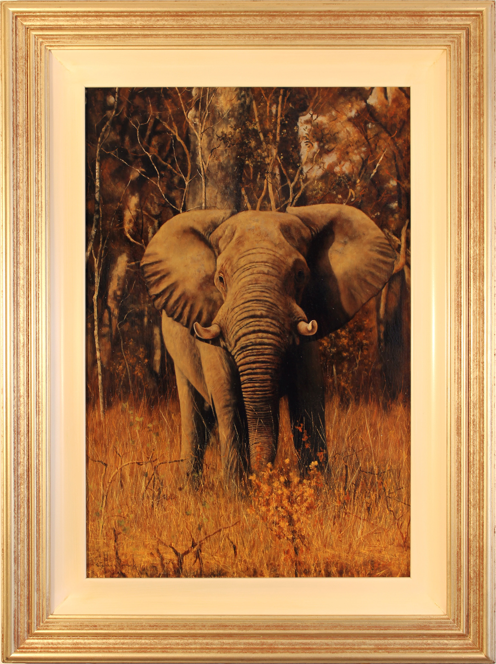 Stephen Park, Original oil painting on panel, Elephant 16x24ins, Art ...