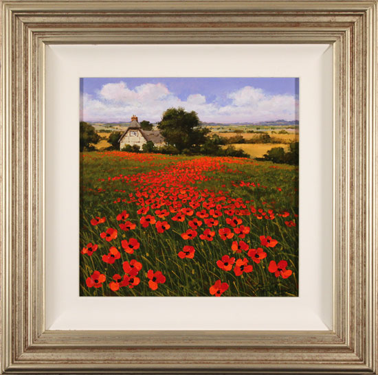 Steve Thoms, Original oil painting on panel, Yorkshire Poppies, click to enlarge