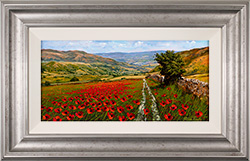 Steve Thoms, Original oil painting on panel, Wild Poppies, Yorkshire Dales