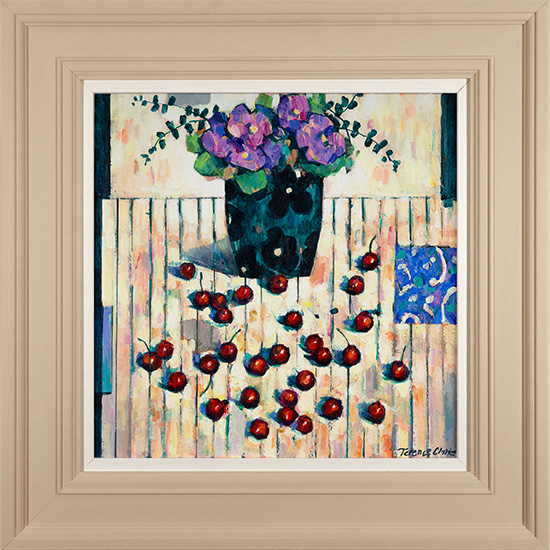 Terence Clarke, Original acrylic painting on canvas, Washed Cherries, click to enlarge