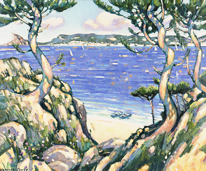Terence Clarke, Original oil painting on canvas, Wild Pines near la Ciotat