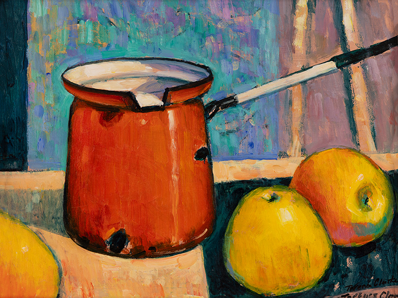 Terence Clarke, Original acrylic painting on board, Cazo Por Leche (Spanish Milk Pan)