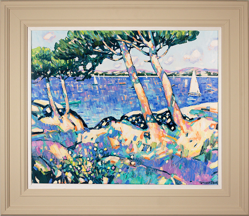 Terence Clarke, Original oil painting on canvas, Pines in the Camargue