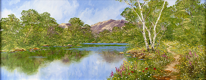 Terry Evans, Original oil painting on panel, Wildflower Walk