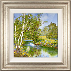 Terry Evans, Original oil painting on canvas, Spring Bluebells