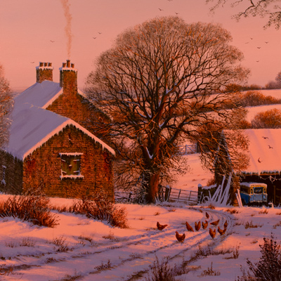 Edward Hersey, To Home and Hearth, Yorkshire , Original oil painting on panel